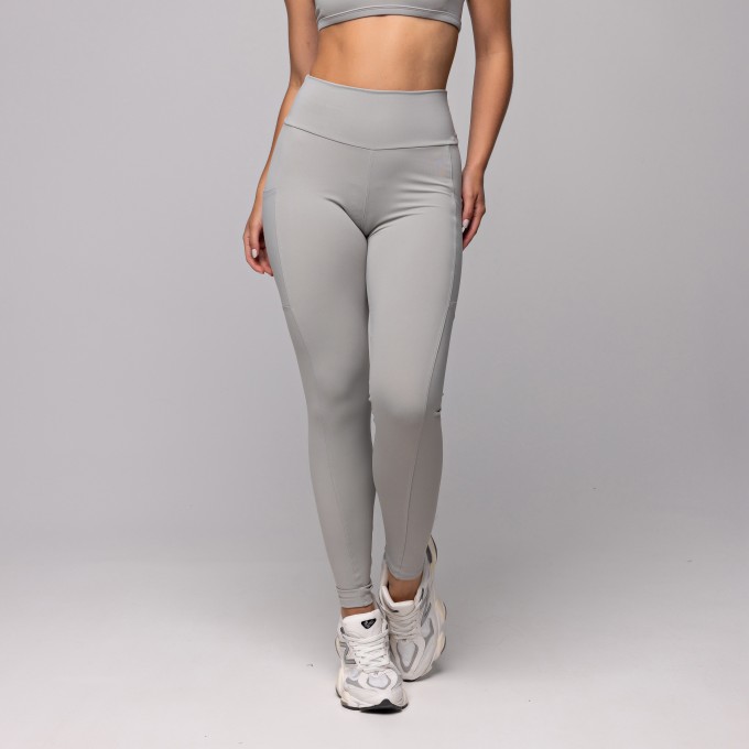 Calça Legging Compression com Bolso Cinza