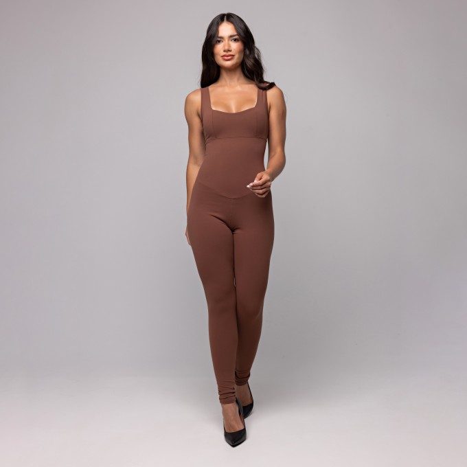 Macacão Confort Entrelaçado Marrom