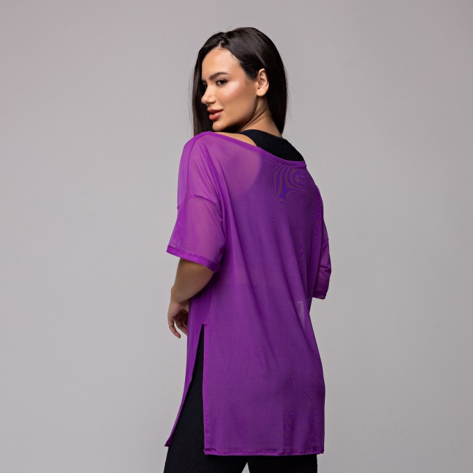 Blusa Tule Longa Roxo