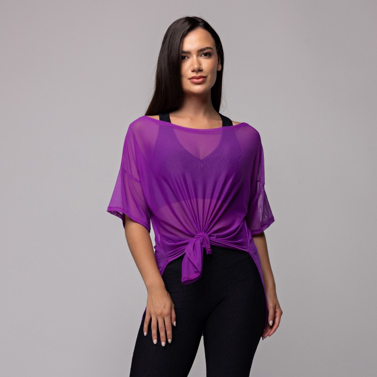 Blusa Tule Longa Roxo