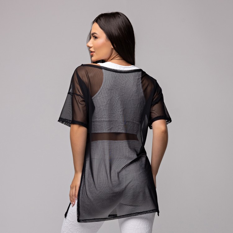 Blusa Tule Longa Preto