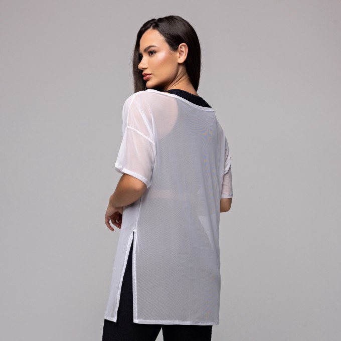 Blusa Tule Longa Branco