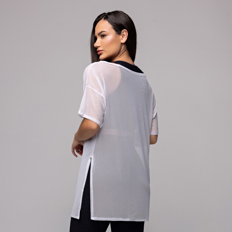 Blusa Tule Longa Branco