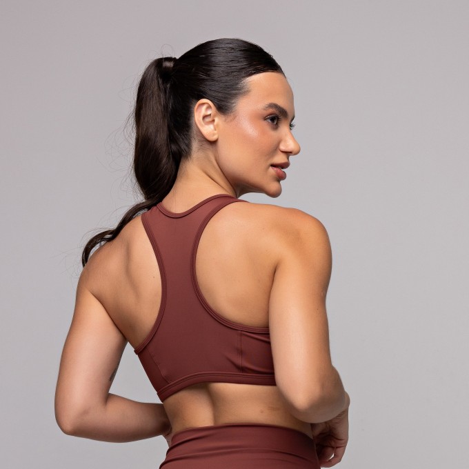 Top Compression Nadador Marrom