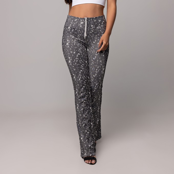 Legging Flare Fake Jeans Preto