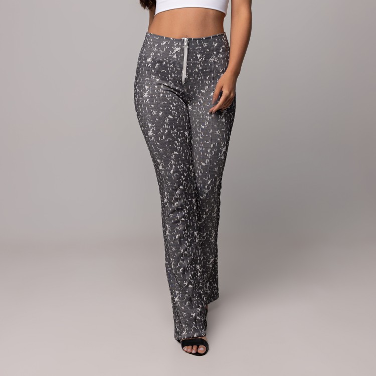 Legging Flare Fake Jeans Preto