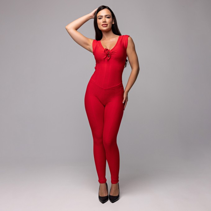 Macacão Power Mode Sculpter Vermelho