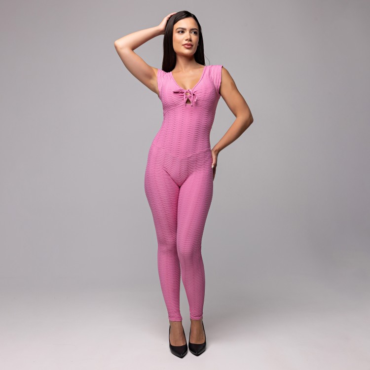 Macacão Power Mode Sculpter Rosa Chiclete