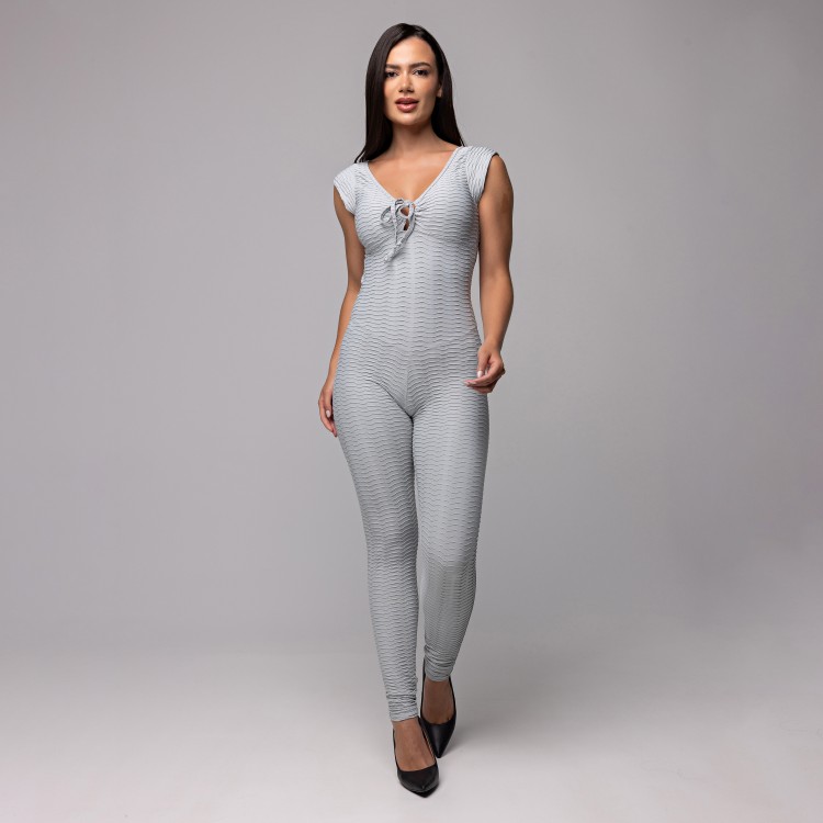 Macacão Power Mode Sculpter Cinza