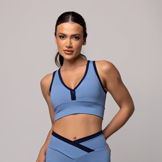 Top Compression Azul Porcelana