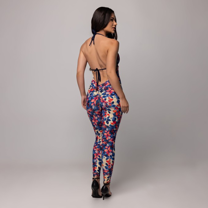 Macacão V Tie Estampado