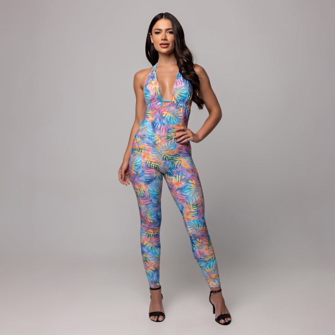 Macacão V Tie Estampado