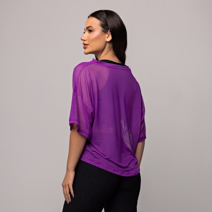 Blusa Tule Curta Roxo
