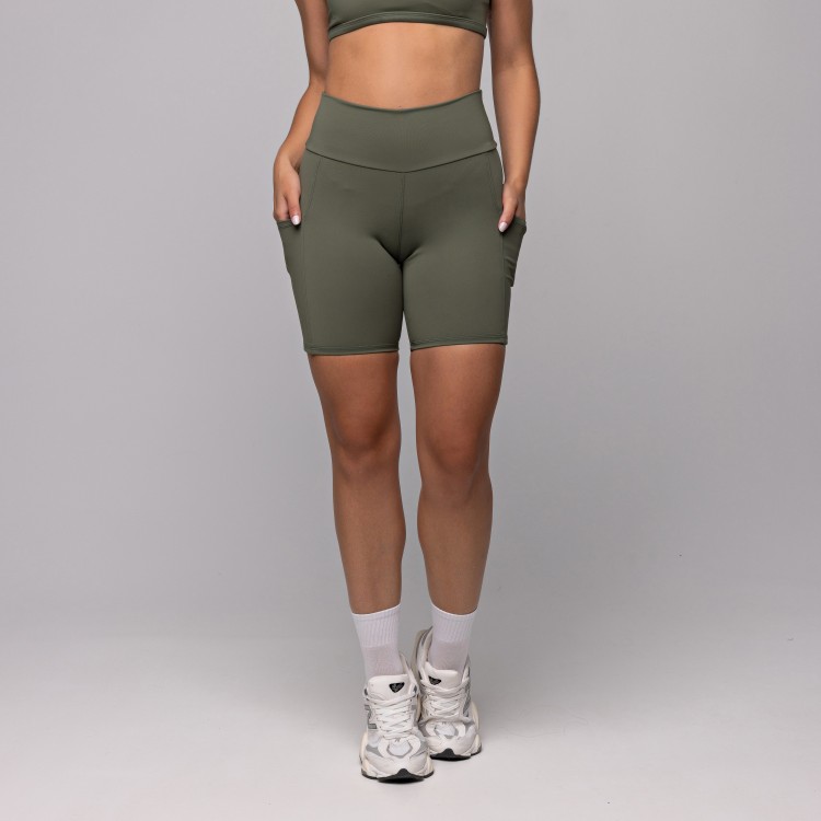 Short Compression com Bolso Verde