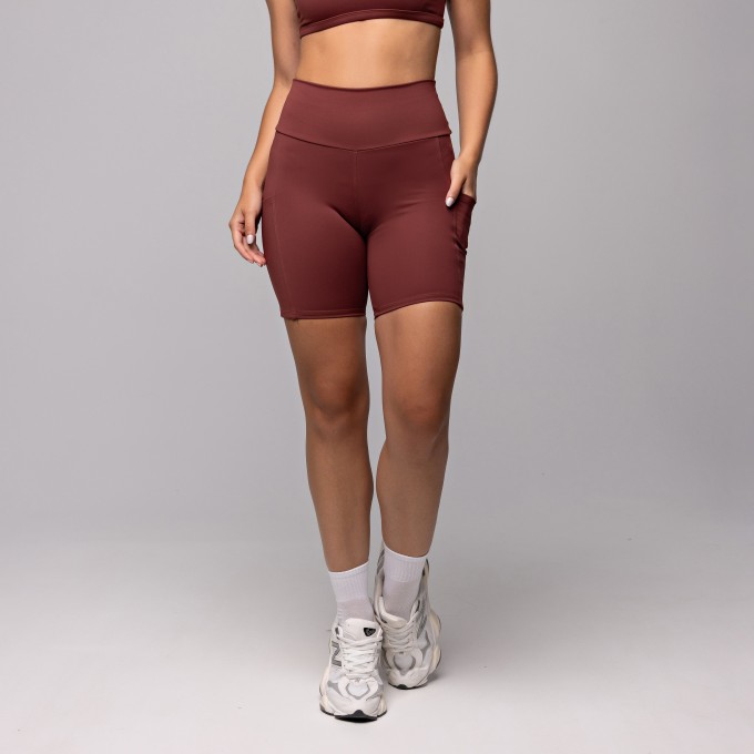 Short Compression com Bolso Marrom