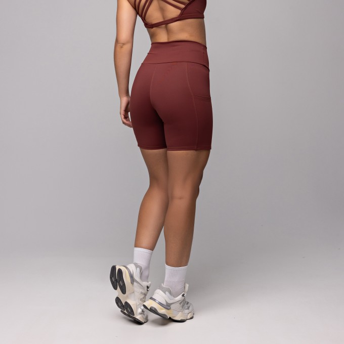 Short Compression com Bolso Marrom
