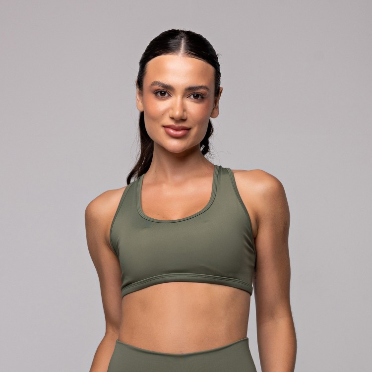 Top Compression Entrelaçado Verde