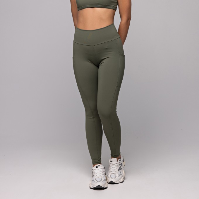 Calça Legging Compression com Bolso Verde